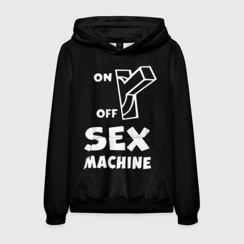 Мужская толстовка 3D Sex machine с выключателем, цвет черный