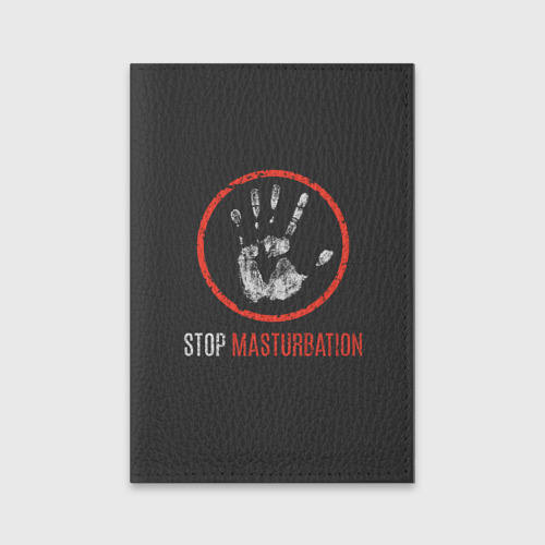 Обложка для паспорта матовая кожа Stop masturbation, цвет пыльно-розовый