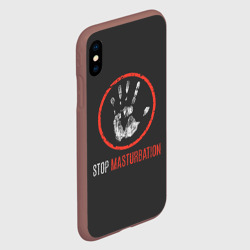 Чехол для iPhone XS Max матовый Stop masturbation - фото 2