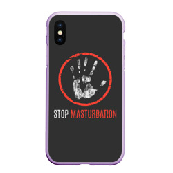 Чехол для iPhone XS Max матовый Stop masturbation