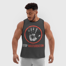 Мужская спортивная майка 3D Stop masturbation - фото 2