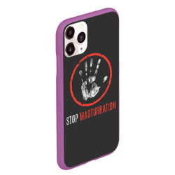 Чехол для iPhone 11 Pro Max матовый Stop masturbation - фото 2