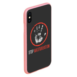 Чехол для iPhone XS Max матовый Stop masturbation - фото 2