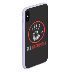 Чехол для iPhone XS Max матовый Stop masturbation - фото 2