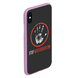 Чехол для iPhone XS Max матовый Stop masturbation - фото 2