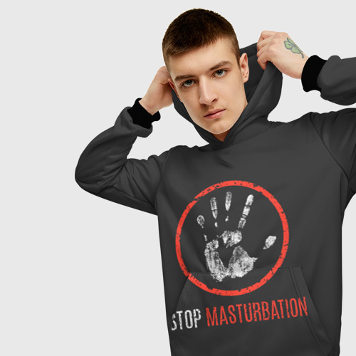 Мужская толстовка 3D Stop masturbation - фото 5