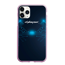 Чехол для iPhone 11 Pro Max матовый Cyberpunk Неоновая микросхема