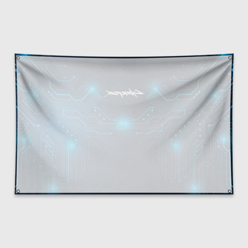 Флаг-баннер Cyberpunk Неоновая микросхема - фото 2