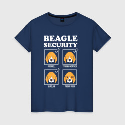Женская футболка хлопок Бигль - Охрана