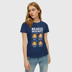 Женская футболка хлопок Бигль - Охрана - фото 2