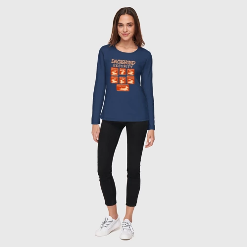 Женский лонгслив хлопок Такса - охрана - фото 5