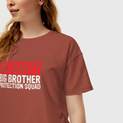 Женская футболка хлопок Oversize Охрана. Большой Брат. Отряд Защиты - фото 2