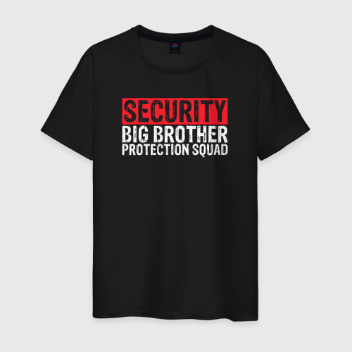 Мужская футболка хлопок Охрана. Большой Брат. Отряд Защиты, цвет черный