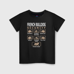 Детская футболка хлопок Охрана - Французский бульдог