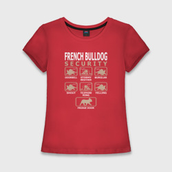 Женская футболка хлопок Slim Охрана - Французский бульдог