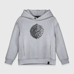 Детское худи Oversize хлопок Лев голограмма