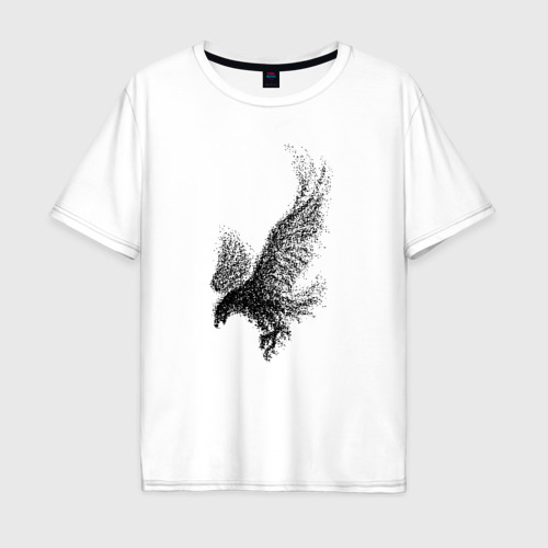 Мужская футболка хлопок Oversize Пикирующий орёл Пуантель, цвет белый