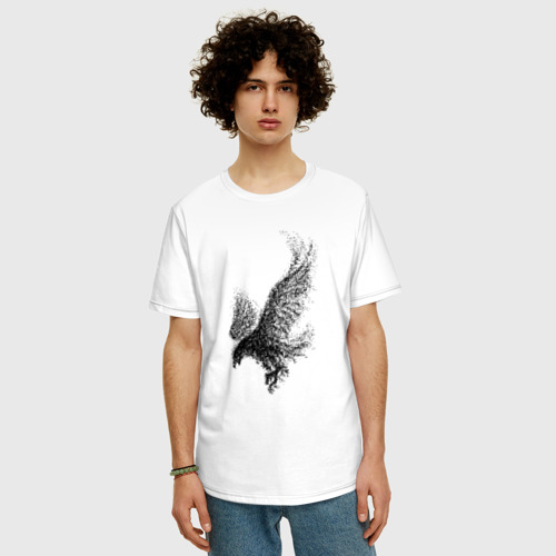 Мужская футболка хлопок Oversize Пикирующий орёл Пуантель, цвет белый - фото 3