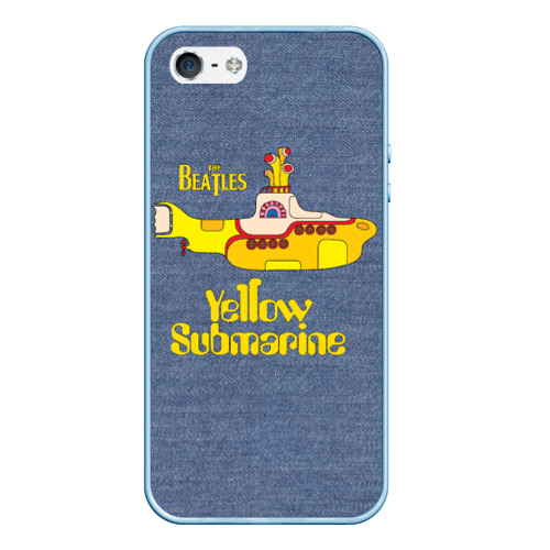 Чехол для iPhone 5/5S матовый On a Yellow Submarine 3D, цвет голубой