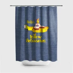 Штора 3D для ванной On a Yellow Submarine 3D