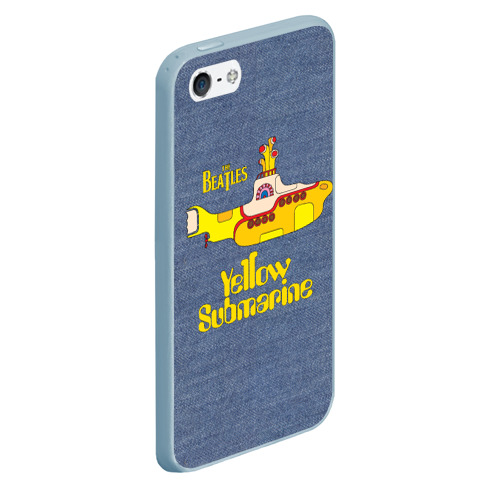 Чехол для iPhone 5/5S матовый On a Yellow Submarine 3D, цвет голубой - фото 3