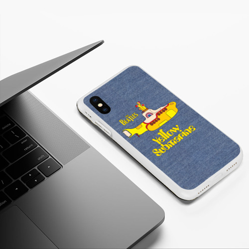 Чехол для iPhone XS Max матовый On a Yellow Submarine 3D, цвет белый - фото 5