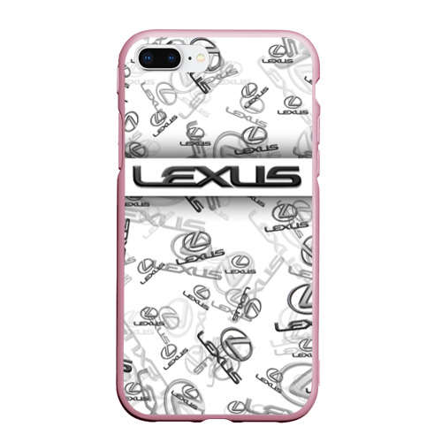 Чехол для iPhone 7Plus/8 Plus матовый Lexus Big emblema pattern, цвет розовый