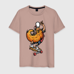 Мужская футболка хлопок Крутой хипстер на скейтборде