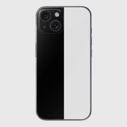 Чехол для iPhone 15 силиконовый с защитой камеры Black and white чб