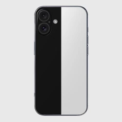 Чехол для iPhone 16 силиконовый с защитой камеры Black and white чб