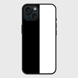 Чехол силиконовый для Apple iPhone 15 матовый Black and white чб