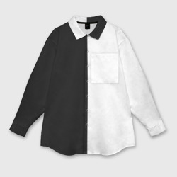 Мужская рубашка oversize 3D Black and white чб
