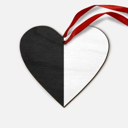 Деревянная игрушка Сердце Black and white чб