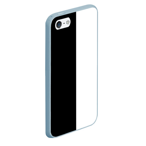 Чехол для iPhone 5/5S матовый Black and white чб, цвет голубой - фото 3