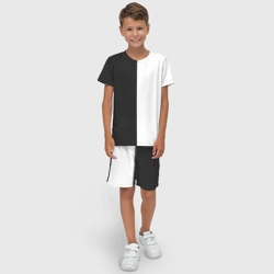 Детский костюм с шортами 3D Black and white чб - фото 2