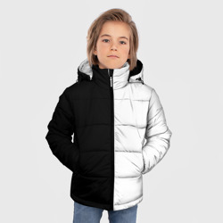 Зимняя куртка для мальчиков 3D Black and white чб - фото 2
