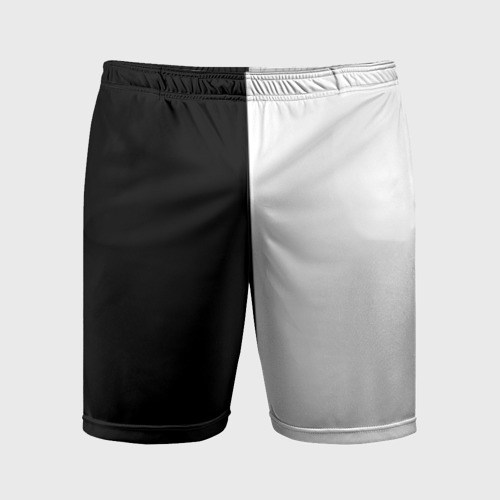 Мужские шорты спортивные Black and white чб, цвет 3D печать