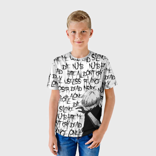 Детская футболка 3D DEAD INSIDE | 1000-7, цвет 3D печать - фото 3