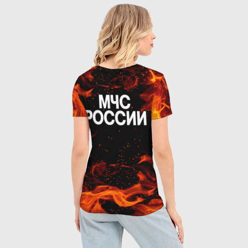 Женская футболка 3D Slim МЧС России огонь, цвет 3D печать - фото 4