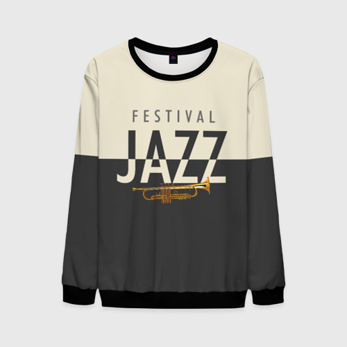 Мужской свитшот 3D Jazz festival, цвет черный