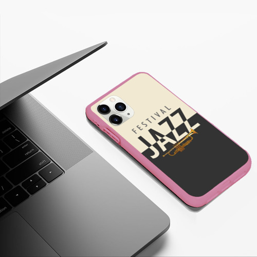 Чехол для iPhone 11 Pro Max матовый Jazz festival, цвет малиновый - фото 5