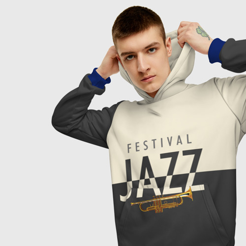 Мужская толстовка 3D Jazz festival, цвет синий - фото 5