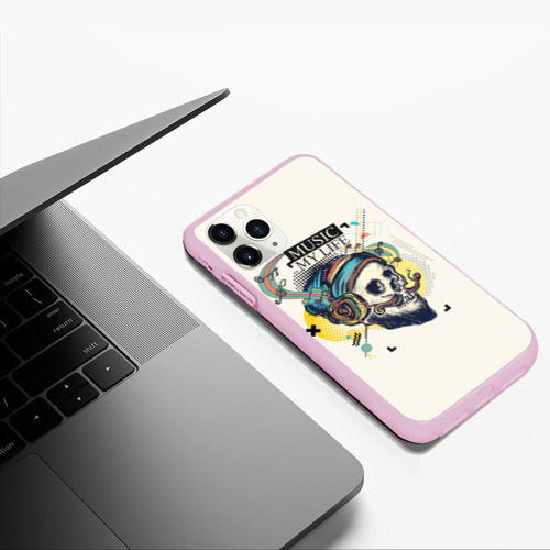 Чехол для iPhone 11 Pro Max матовый Музыка Моя Жизнь Music My Life, цвет розовый - фото 5