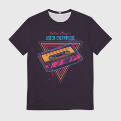 Мужская футболка 3D Ретро уузыка - кассета