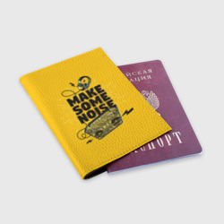 Обложка для паспорта матовая кожа Make Some Noise музыка - фото 2