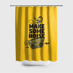 Штора 3D для ванной Make Some Noise музыка