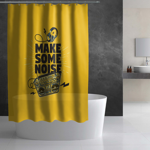 Штора 3D для ванной Make Some Noise музыка - фото 3