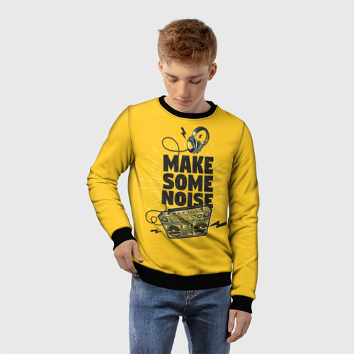 Детский свитшот 3D Make Some Noise музыка, цвет 3D печать - фото 3