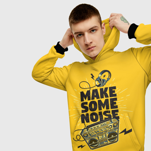 Мужская толстовка 3D Make Some Noise музыка, цвет черный - фото 5