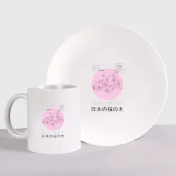 Набор: тарелка + кружка Sakura in Japanese style